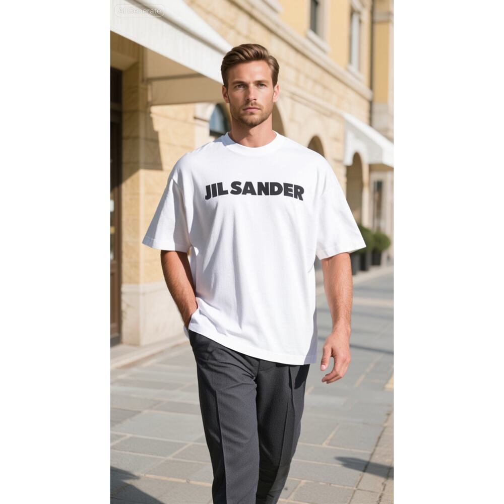 Jil Sander Men’s Stiff Lightweight Cotton Jersey T-Shirt, NWT, Med